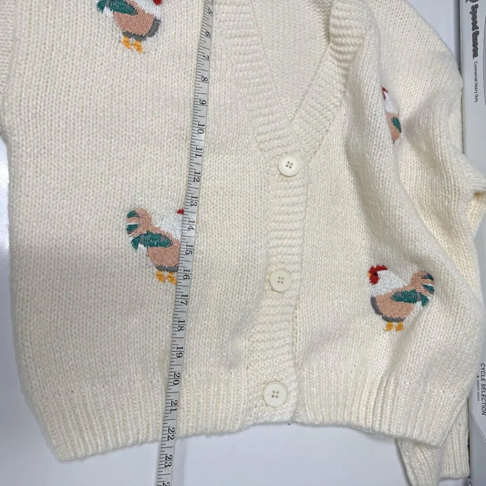 Embroidered Chicken Cardigan Sweater - Picture 10 of 10